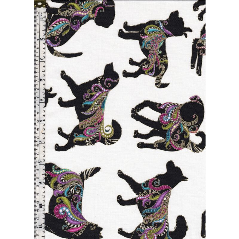 Dog On It, Hot Diggity Large White 112cm Wide Cotton Fabric 9050/5409