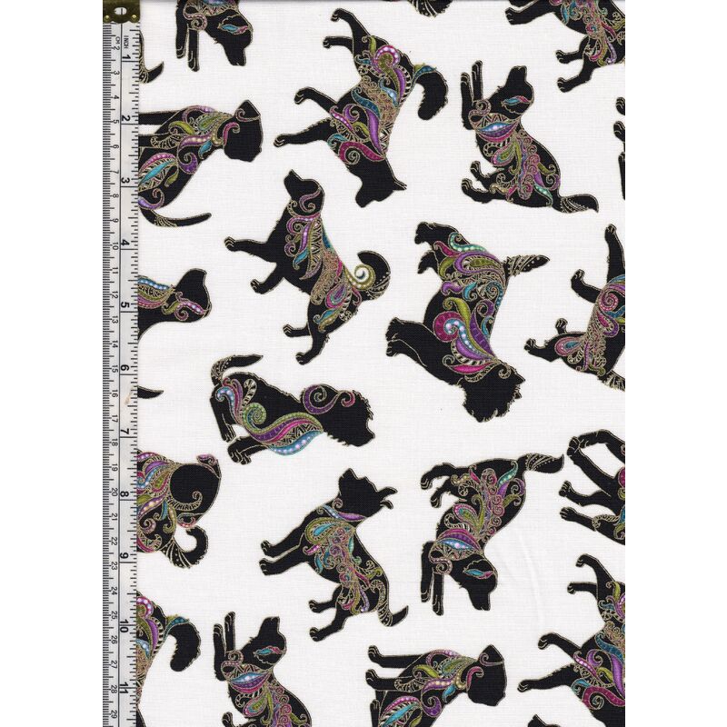 Dog On It, Hot Diggity Small White 112cm wide Cotton Fabric 9050/5509