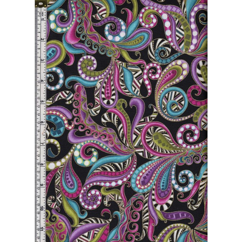 Dog On It, Carnival Scroll Black, 112cm Wide Cotton Fabric 9050/5612