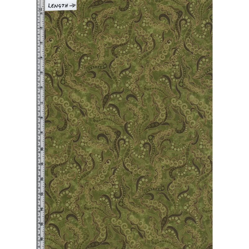Dog On It, Holey Scrolls Green, 112cm wide Cotton Fabric 9050/5744