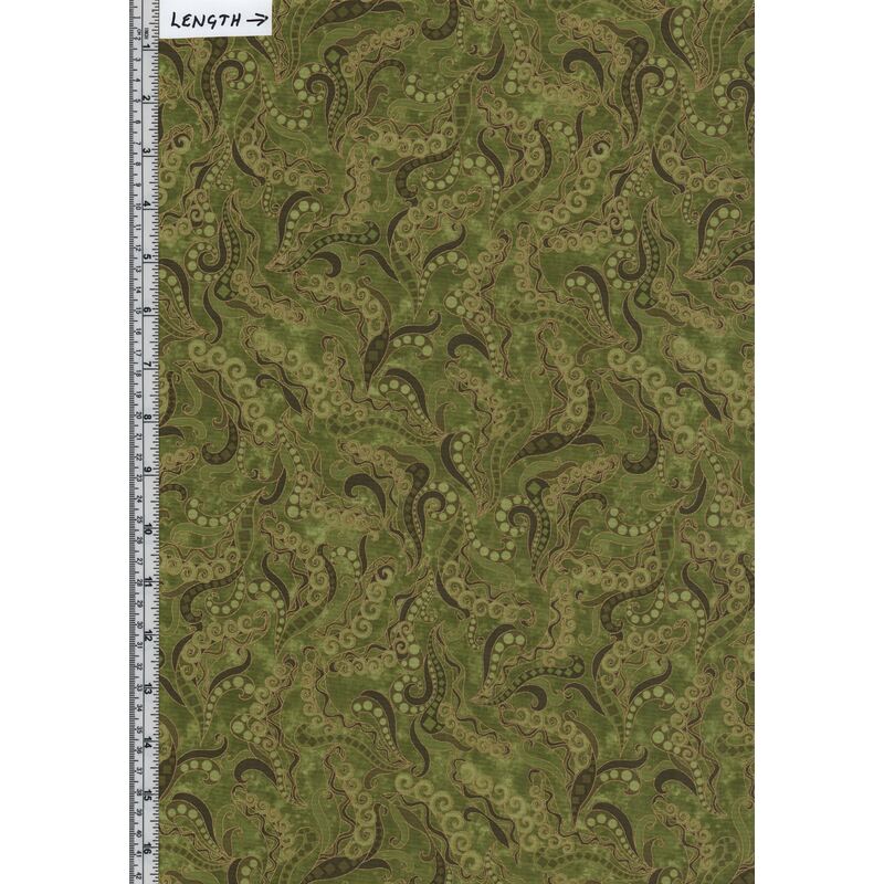 Dog On It, Holey Scrolls Green, By Benartex Fabrics, 110cm wide Per Meter