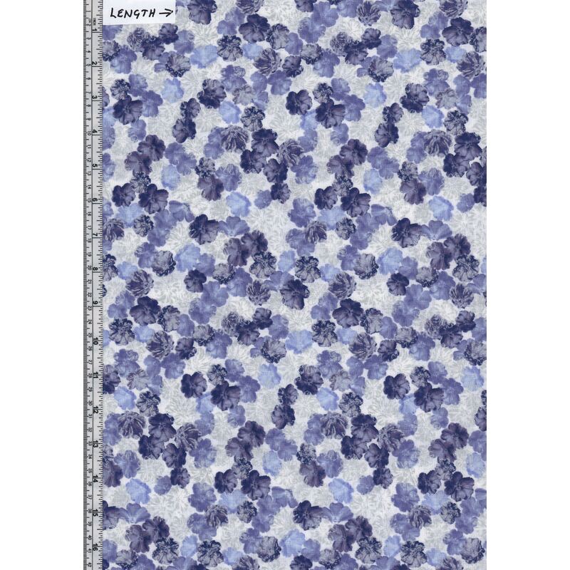 Violet Twilight, Pearly Blooms White, 112cm Wide Cotton Fabric 9105/2009