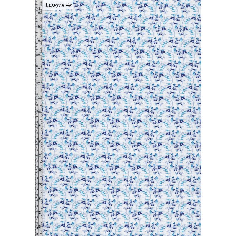 Violet Twilight, Pearly Scrolling Buds White 112cm Wide Cotton Fabric 9105/2309