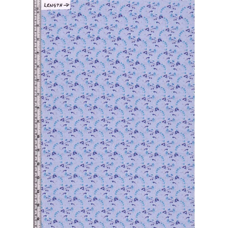 Violet Twilight, Pearly Scrolling Buds Lilac 112cm Wide Cotton Fabric 9105/2360