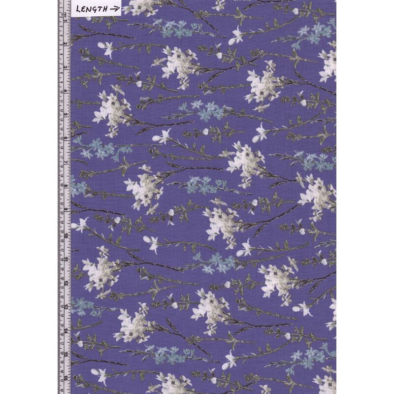 Violet Twilight, Shimmery Wild Flowers Purple 112cm Wide Cotton Fabric 9105/2466
