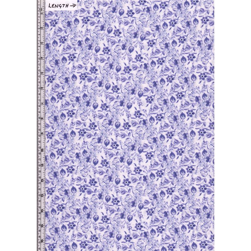 Violet Twilight, Arabesque White 112cm Wide Cotton Fabric 9105/2509