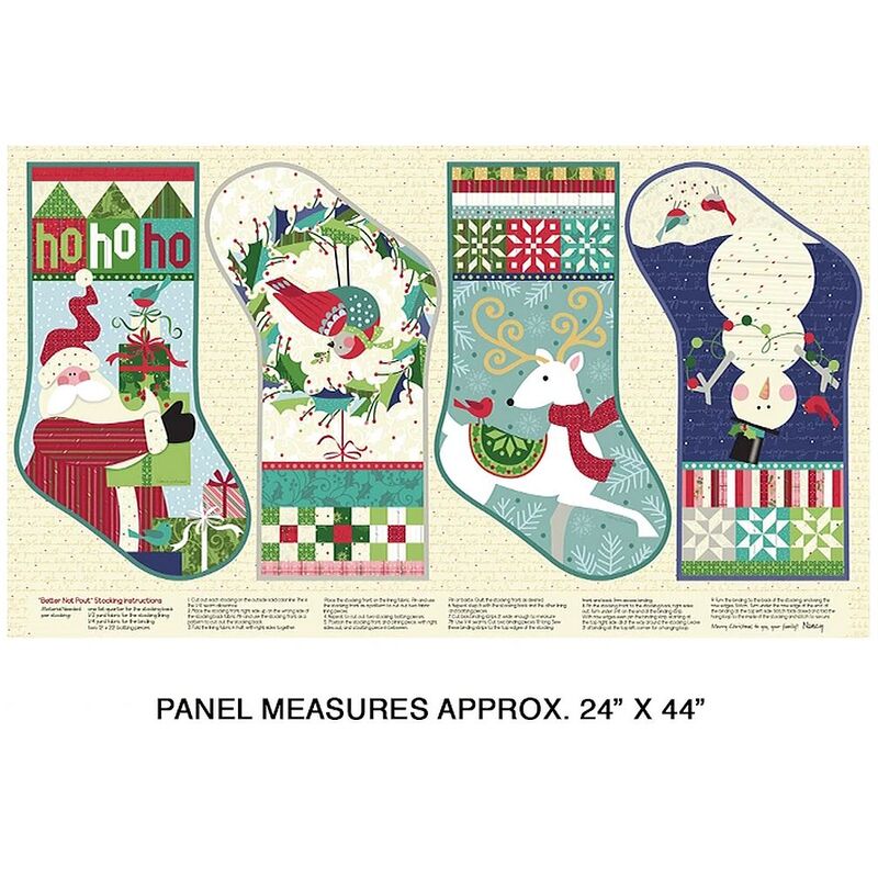 Benartex Fabrics, Better Not Pout He's Making a List Panel 61 x 106cm (24"x 42")