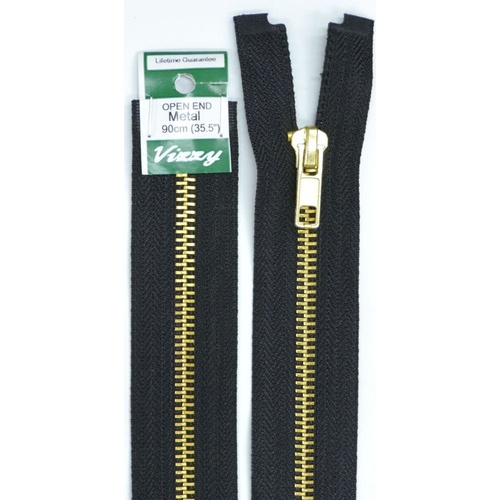 Vizzy Metal Open End Zip 90cm Colour 02 BLACK