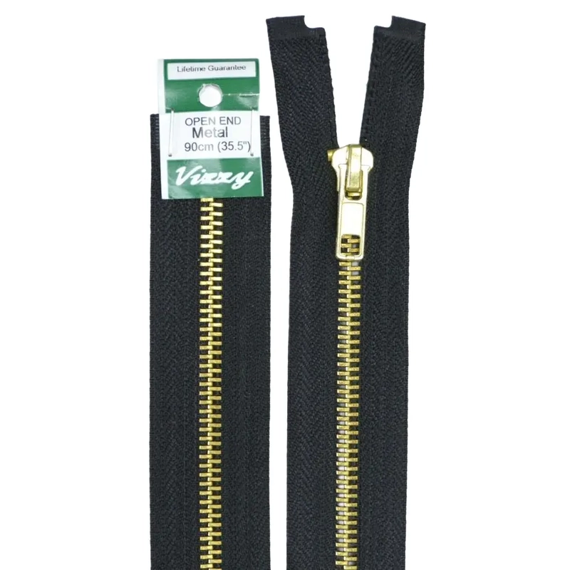 Vizzy Metal Open End Zip 90cm Colour 02 BLACK