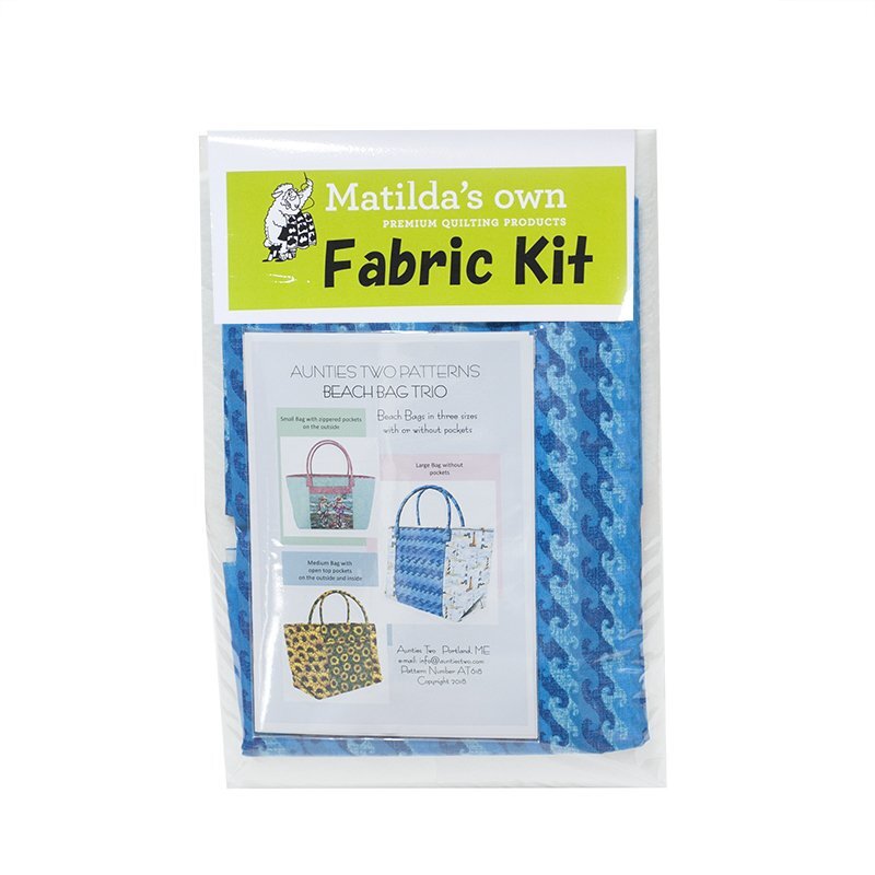 Beach Bag Kit - includes Pattern, Fabric & Stabilizer ( Waves )