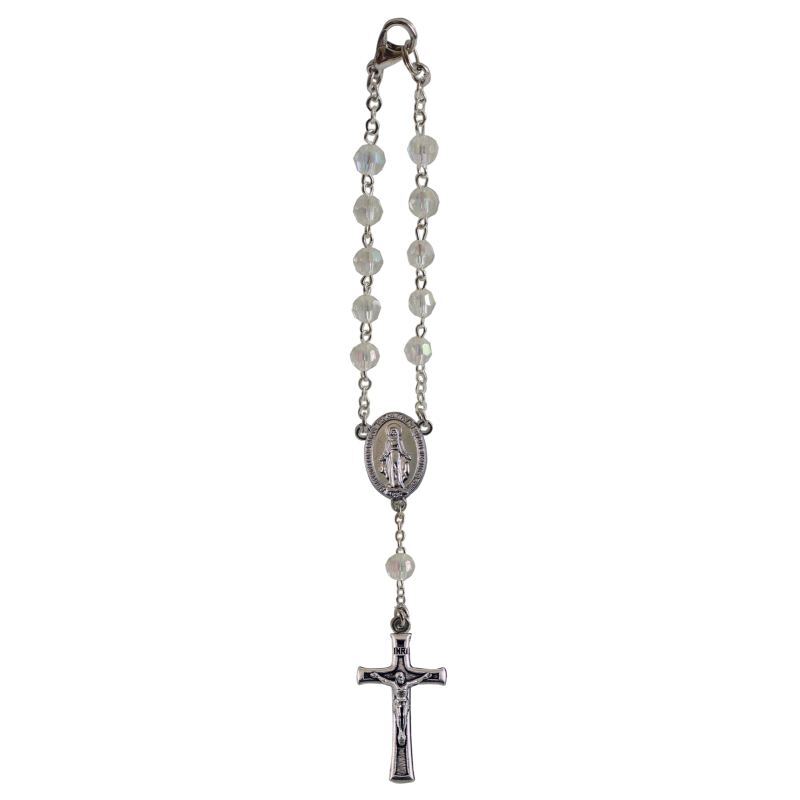 Birthstone Car Rosary 6mm Crystal AB Acrylic Auto Rosary
