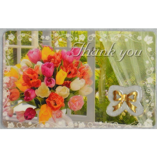 THANK YOU, Inspirational Card & Heart Charm, 54mm x 85mm, Inspirational Gift