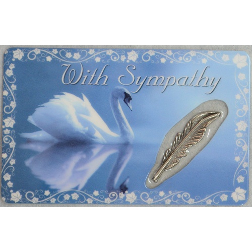 WITH SYMPATHY, Inspirational Card & Heart Charm, 54mm x 85mm, Inspirational Gift