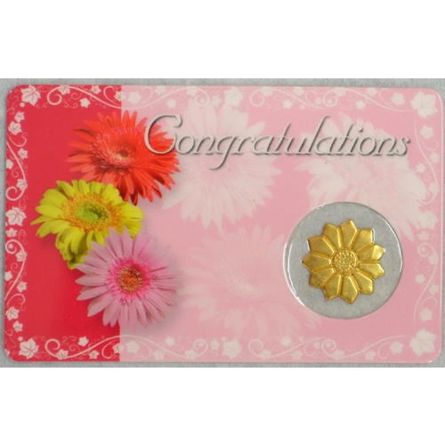 CONGRATULATIONS, Inspirational Card & Heart Charm, 54mm x 85mm, Inspirational Gift
