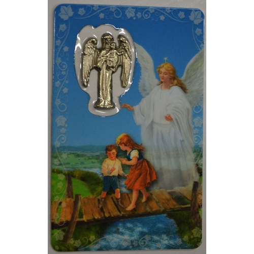 GUARDIAN ANGEL Window Prayer Card & Charm, 54mm x 85mm, Inspirational
