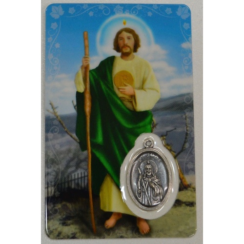 SAINT JUDE, Window Prayer Card & Charm, 54mm x 85mm, Inspirational