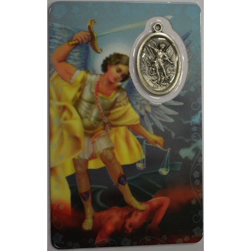 ST MICHAEL, Window Prayer Card & Charm, 54mm x 85mm, Inspirational