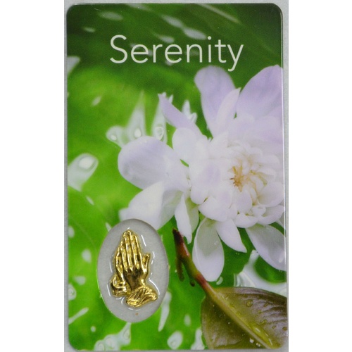 SERENITY, Window Prayer Card & Charm, 54mm x 85mm, Inspirational Card