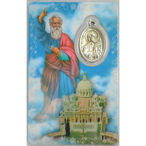 SAINT PETER, Window Prayer Card & Charm, 54 x 85mm, Inspirational Card