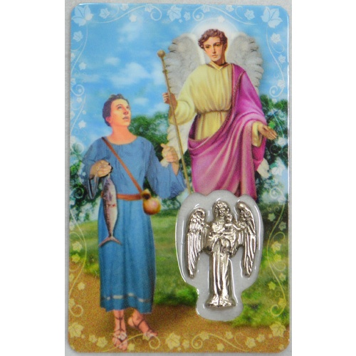 SAINT RAPHAEL, Window Prayer Card & Charm, 54 x 85mm, Inspirational Card