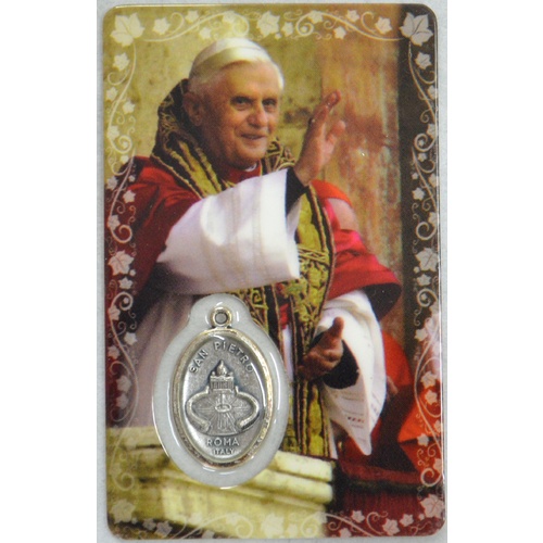 POPE BENEDICT XVI, Window Prayer Card & Charm, 54 x 85mm, Inspirational Card
