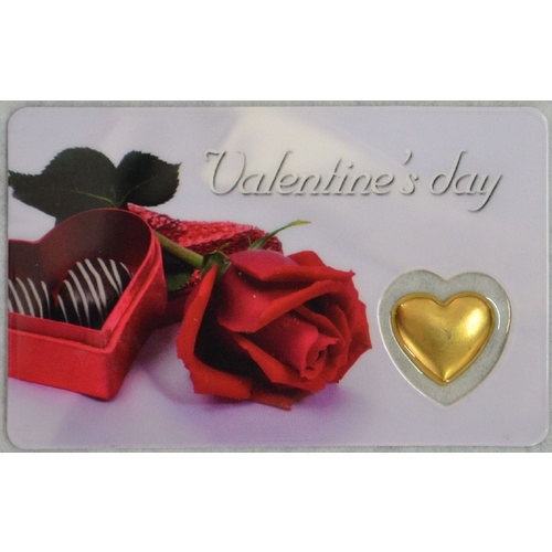 VALENTINE'S DAY, Inspirational Card & Heart Charm, 54mm x 85mm, Inspirational Gift, Card Made in Canada.