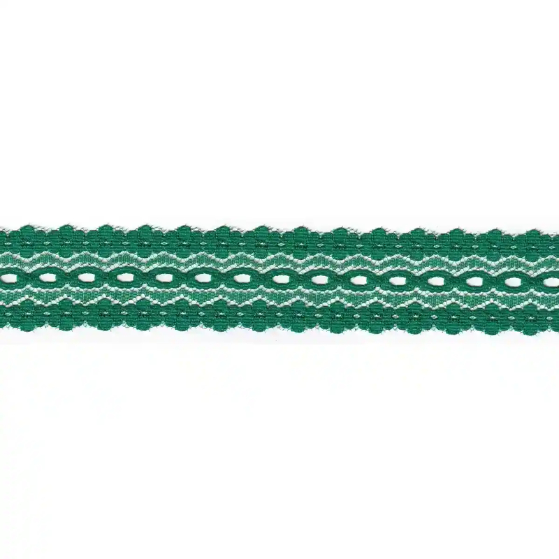 GREEN Flower Edge 30mm Eyelet Lace Sold by the Metre, Insertion Lace, Knitting Lace