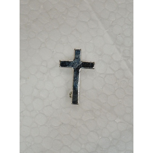 Priest Lapel Pin, Cross 17mm x 25mm, Quality Made in Italy, Silver Tone Finish
