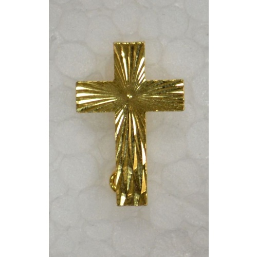 Priest Lapel Pin Gilt Finish Crucifix, Cross 17mm x 25mm, A Quality item, Made in Italy