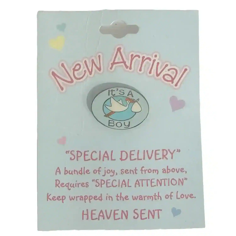 New Arrival Hat Pin - It's A Boy, 25mm x 19mm