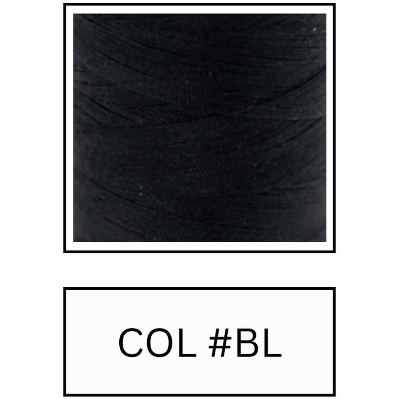 Luxe 120 Colour BLACK, Cotton Coated Polyester Sewing Thread 1000m