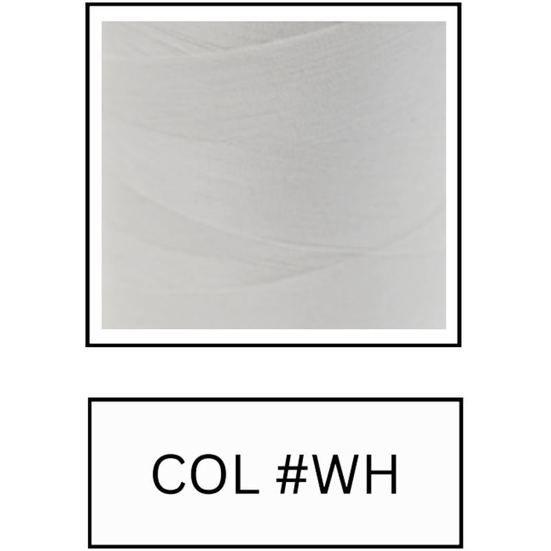 Luxe 120 Colour WHITE, Cotton Coated Polyester Sewing Thread 1000m