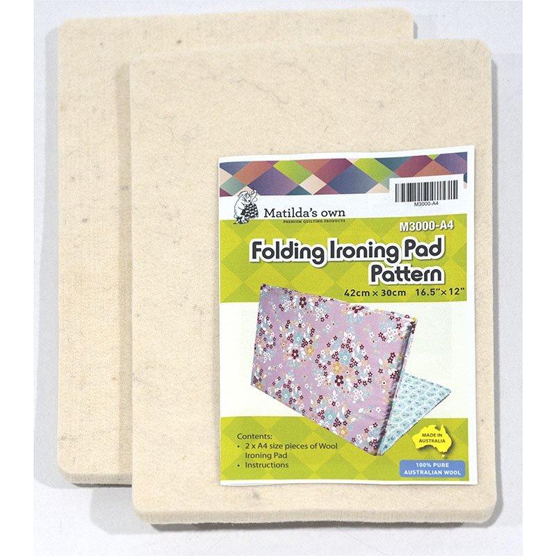 Matilda's Own 100% Wool Ironing Pad, 2 x A4 + Folding Ironing Pad Pattern