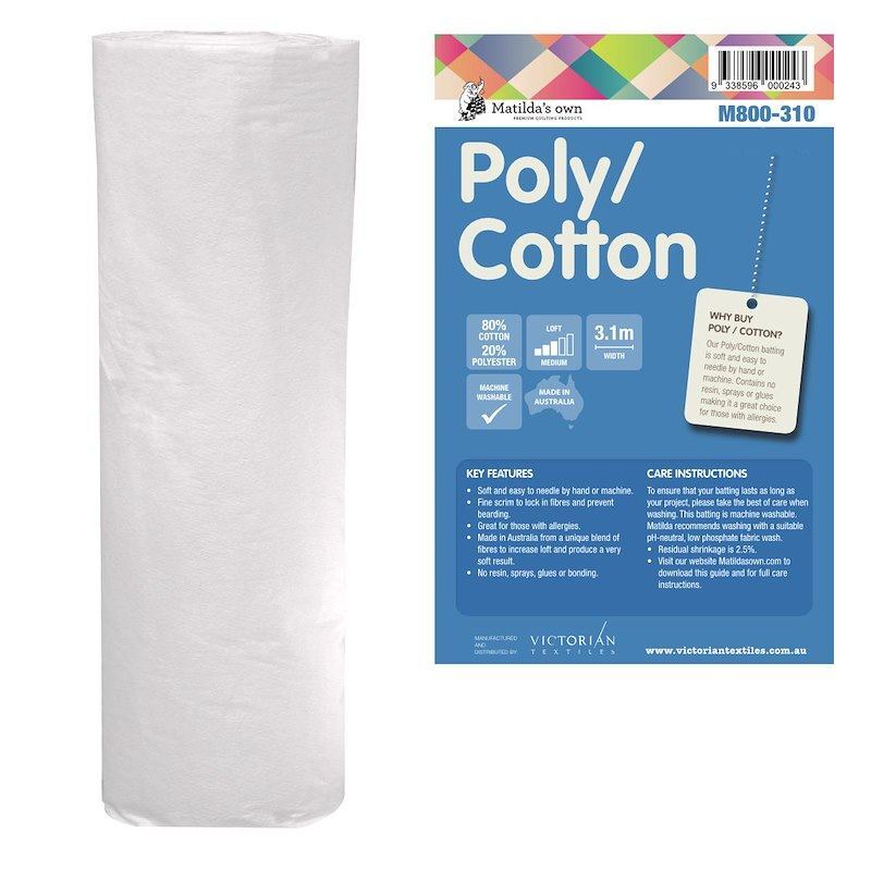 Matildas Own Poly / Cotton Batting 3.1m Wide x 200cm REMNANT