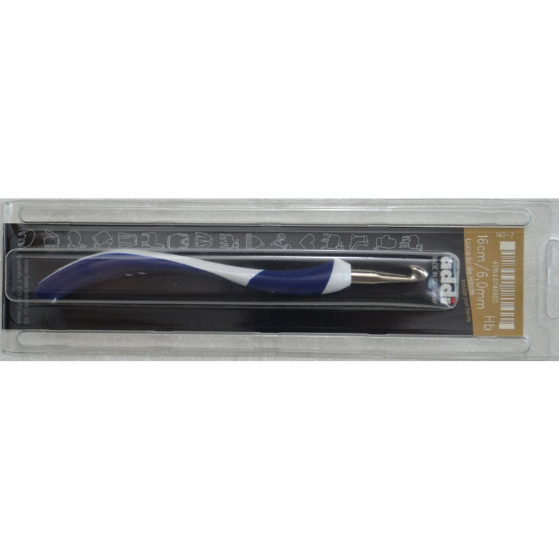 Addi Crochet Hook 16cm x 6.00mm Addiswing Aluminium Ergonomic Maxi