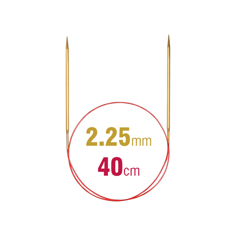 Addi Circular Needle 40cm x 2.25mm, Brass, Lace
