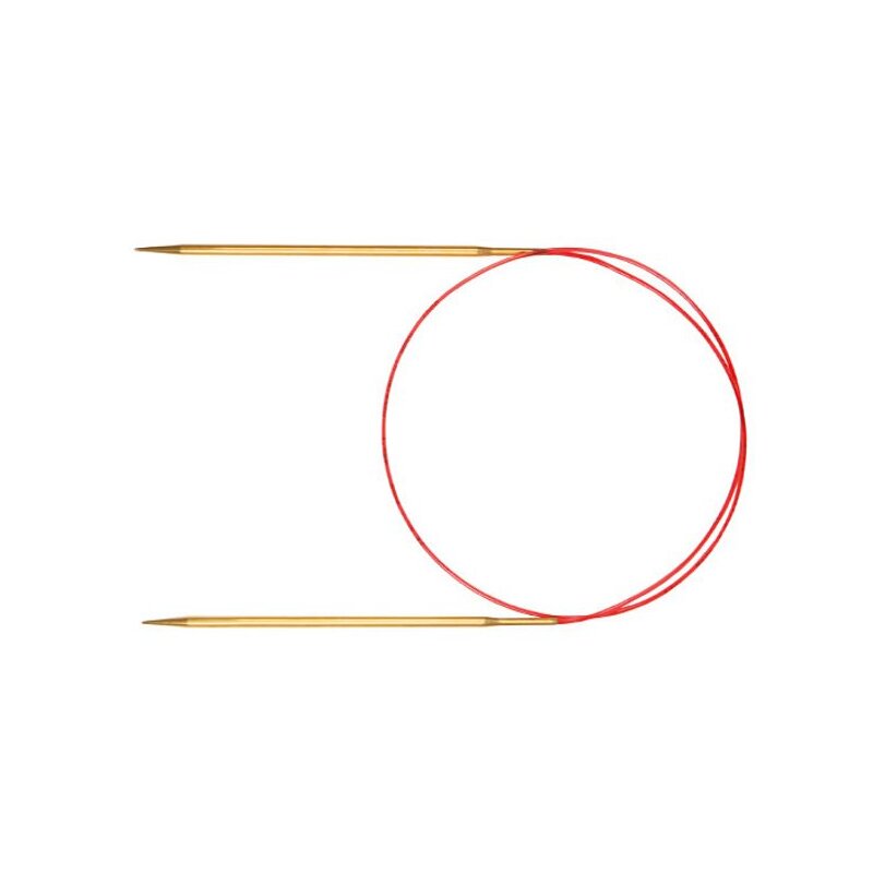 Addi Circular Needle 775-7, 100cm x 5.50mm, White Brass, With Extra Sharp Tips