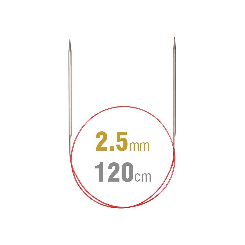 Addi Circular Needle 775-7, 120cm x 2.50mm, White Brass, With Extra Sharp Tips
