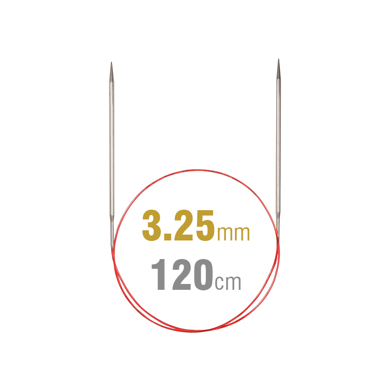 Addi Circular Needle 775-7, 120cm x 3.25mm, White Brass, With Extra Sharp Tips