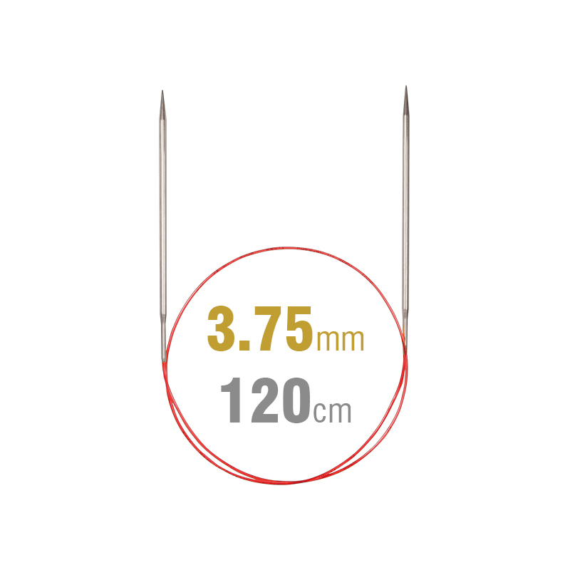 Addi Circular Needle 775-7, 120cm x 3.75mm, White Brass, With Extra Sharp Tips