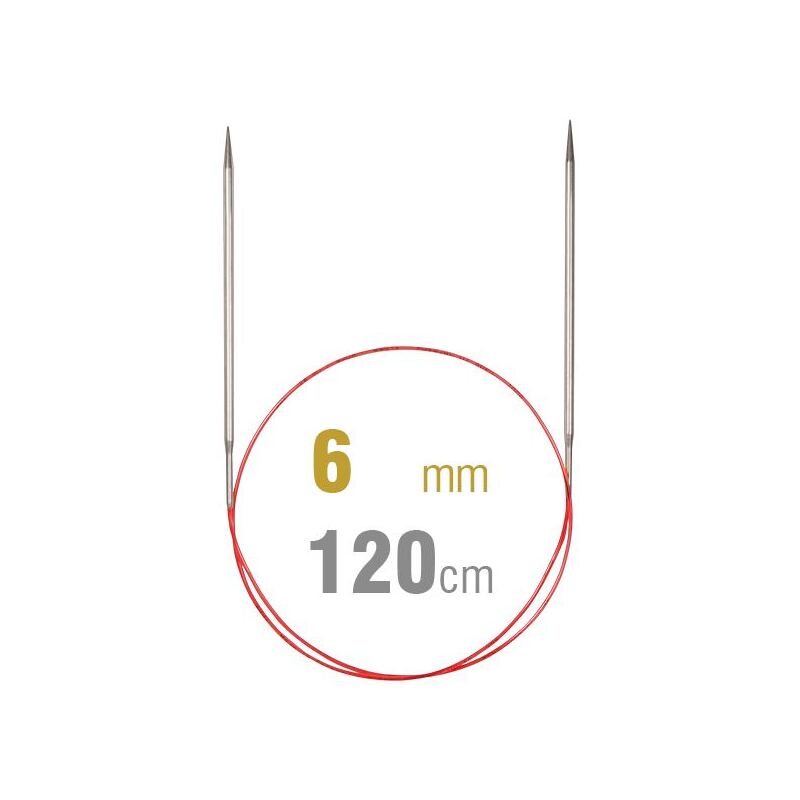 Addi Circular Needle 775-7, 120cm x 6.00mm, White Brass, With Extra Sharp Tips