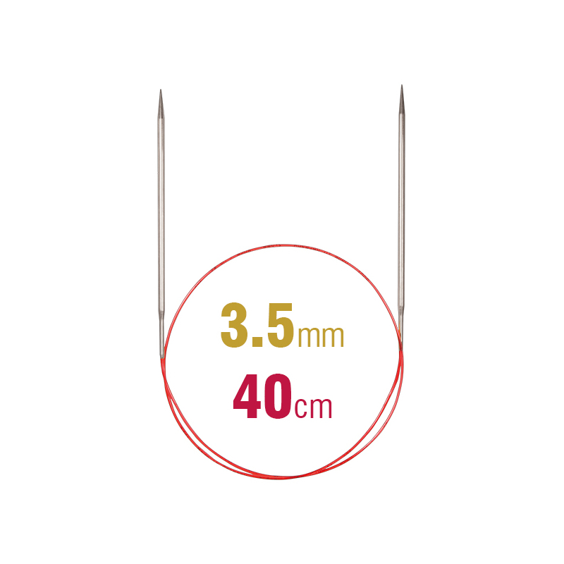 Addi Circular Needle 775-7, 40cm x 3.50mm, White Brass, With Extra Sharp Tips