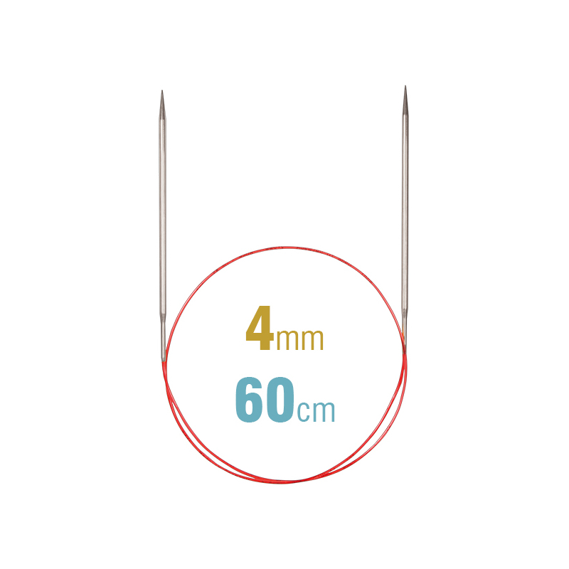 Addi Circular Needle 775-7, 60cm x 4.00mm, White Brass, With Extra Sharp Tips