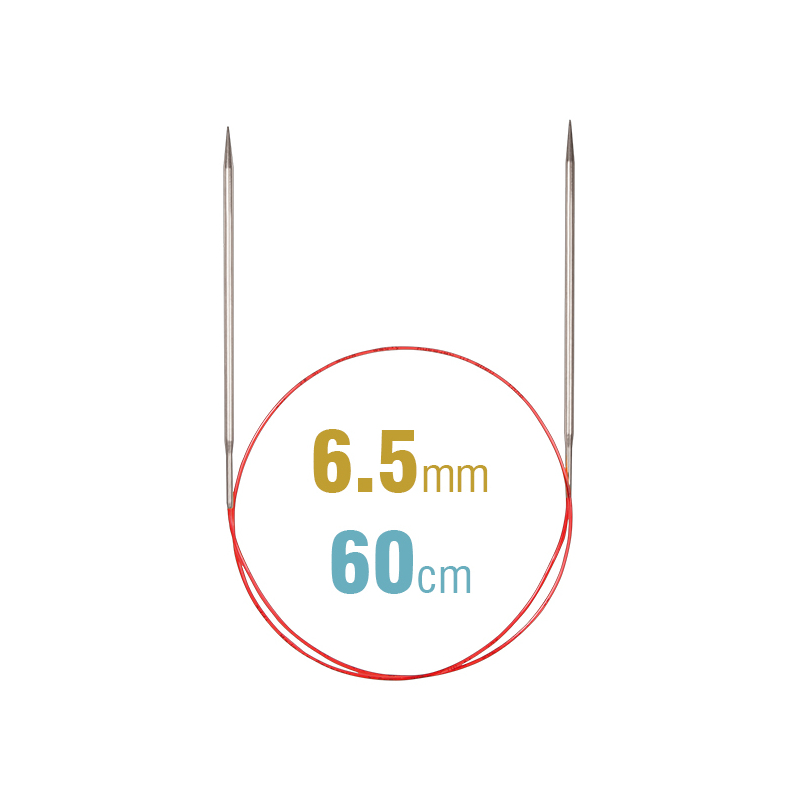 Addi Circular Needle 775-7, 60cm x 6.50mm, White Brass, With Extra Sharp Tips