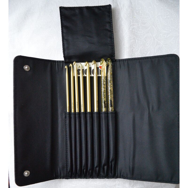 Addi Addi click Hook Crochet Gold Assorted Pouch, Aluminium/Plastic Anodised Gold