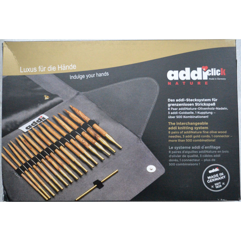 Addi Click Set - Olivewood Circular Knitting Needles