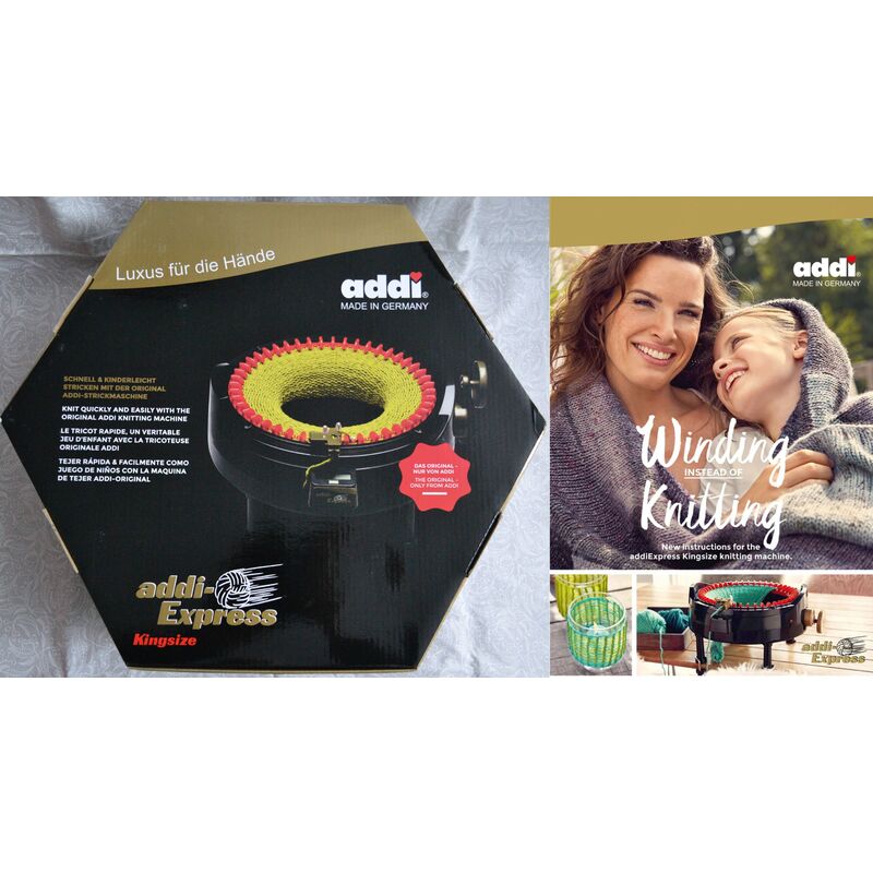 Addi Knitting Machine Addiexpress, Large, Machine King Size 46 Needle + Book