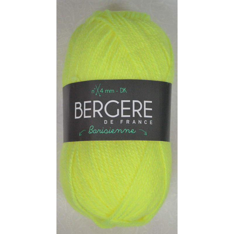 Bergere Yarn, Barisienne 100% Acrylic, 50g (140m) DK, Jaune Fluo