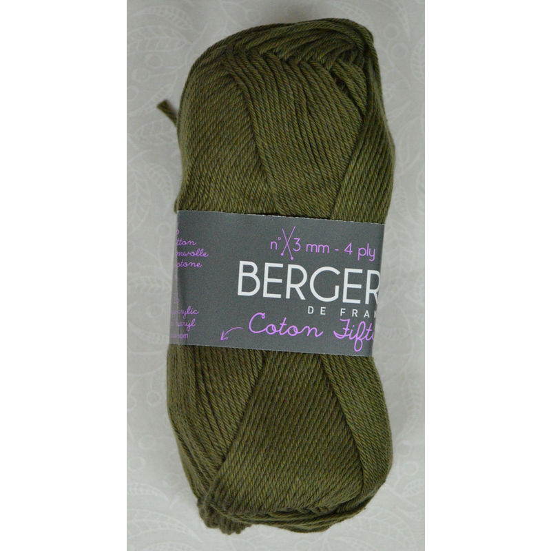 Bergere Yarn, Coton Fifty, 50/50 Cotton / Acrylic, 50g Ball 140m, Chene