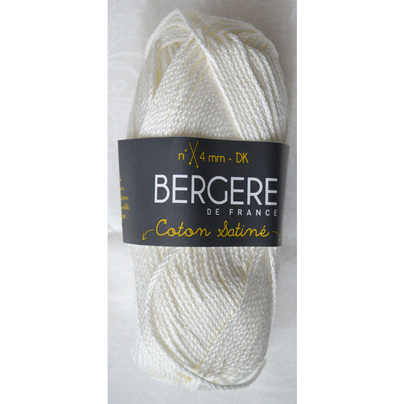 Bergere Yarn, Coton Satine 100% Mercerised Cotton, 50g, Ecru